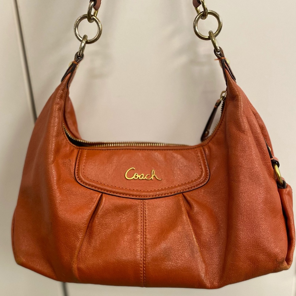Orange Coach Handbag: Acceptable Condition